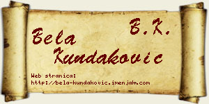 Bela Kundaković vizit kartica